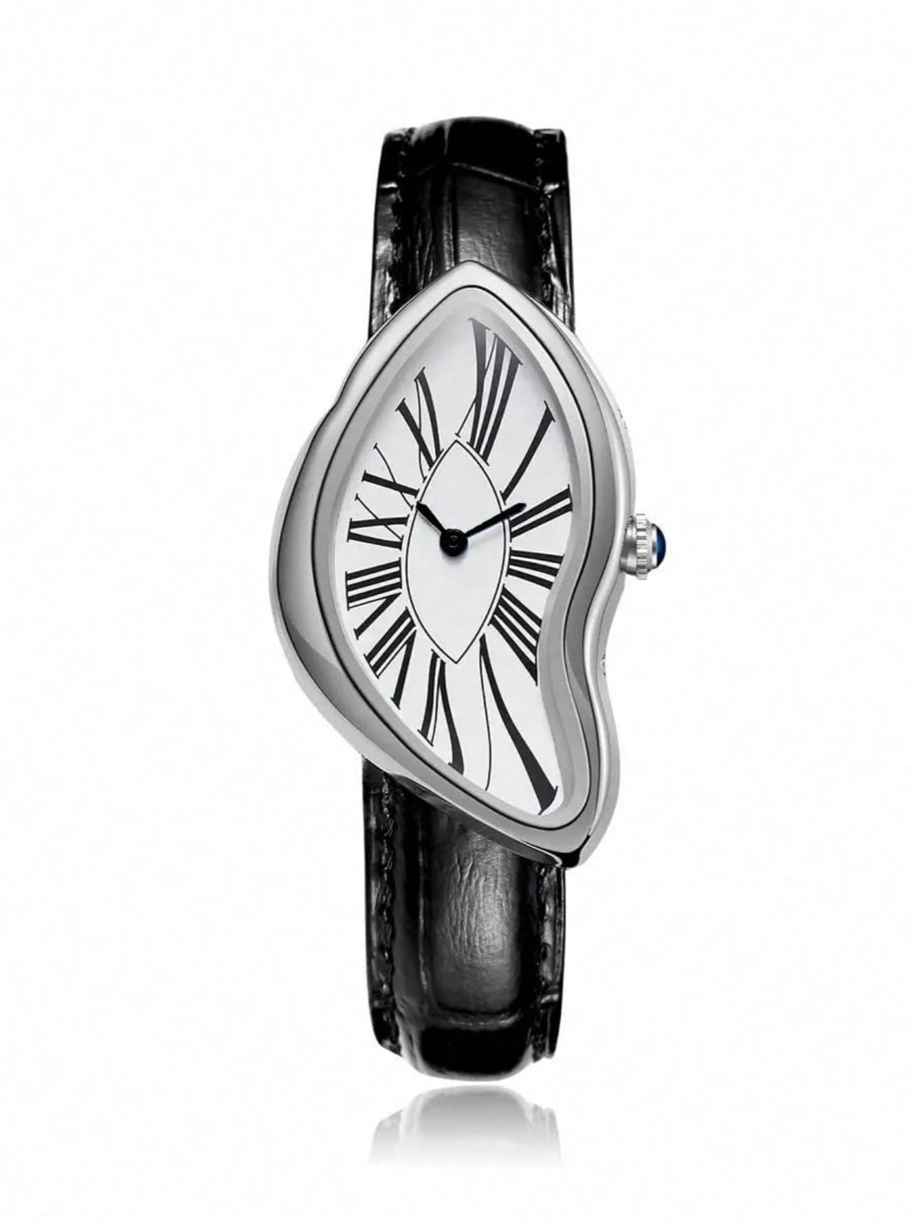 Leather Watch Band Men - Kreatywny zegarek luksusowy Creative Melt dla