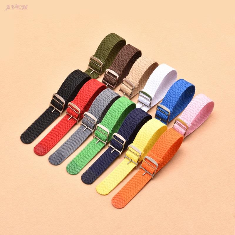 Perlon Strap Woven - Płócienny pasek do zegarków sportowych Kolorowy