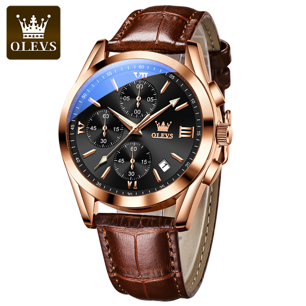 OLEVS 2872 Chronograf Kwarcowy – Leather Watch Band Men recenzja i cena
