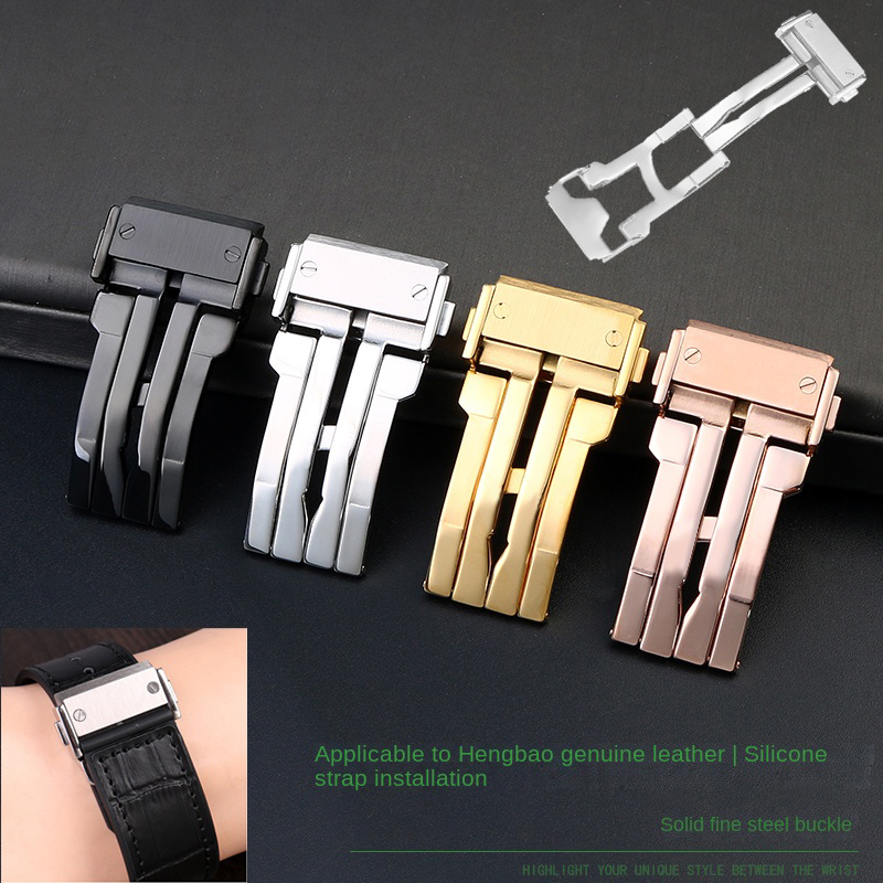 18 22 mm Solidna klamra ze sta – Leather Watch Band Men recenzja i cena
